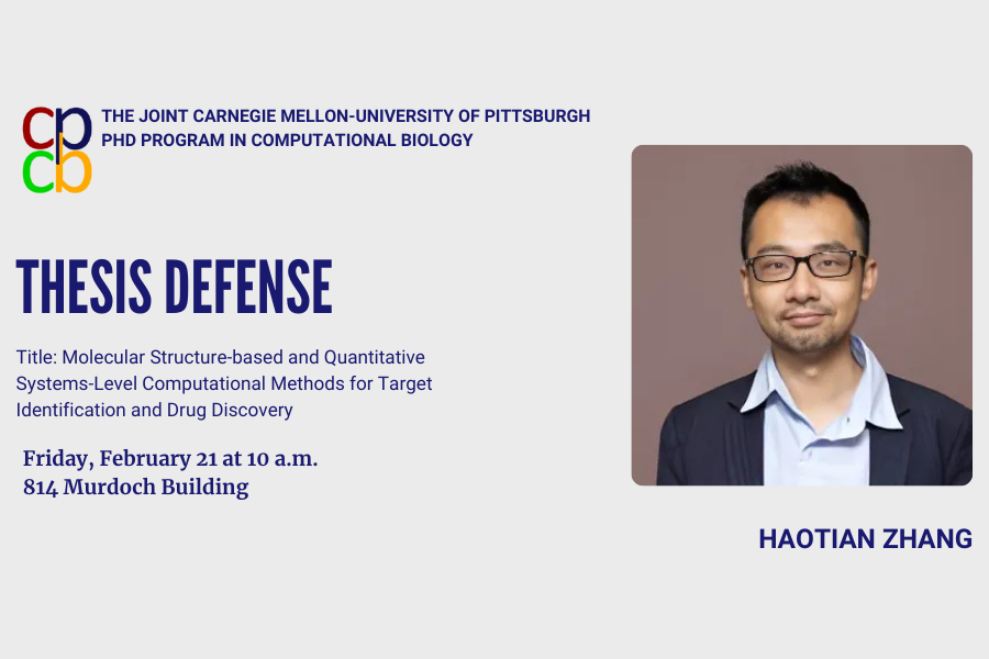 infographic with thesis title and photo for Haotian Zhang